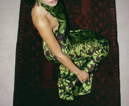Collar Dress – Blurred Tie-Dye Stripe Print (Limited Edition)