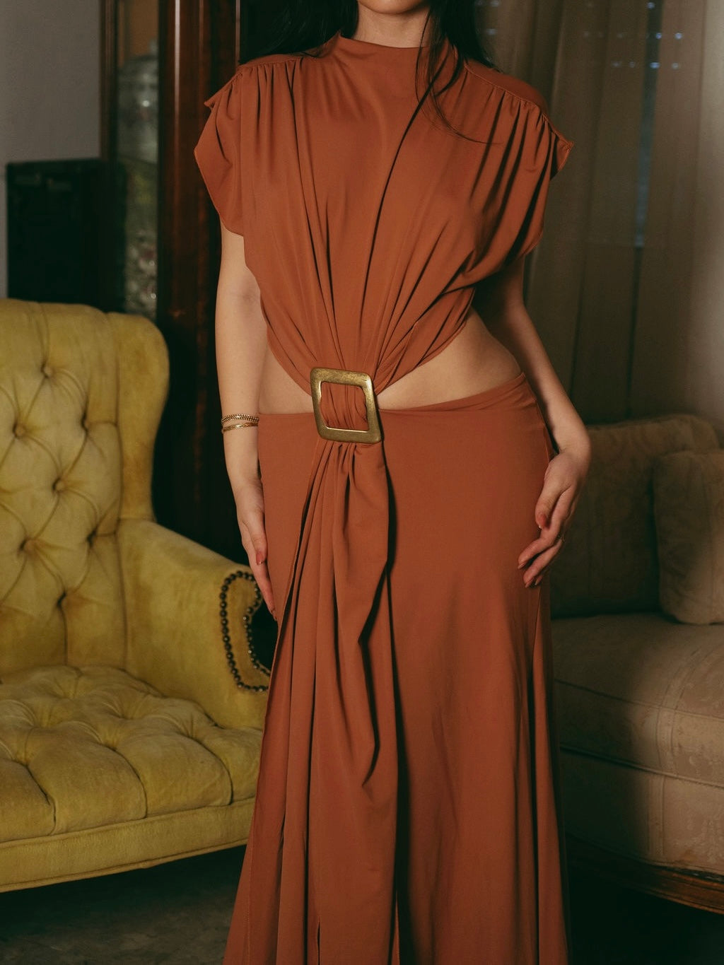 OSHKA Drive - Belt Dress - Reddish Brown - IMG_1699.JPG