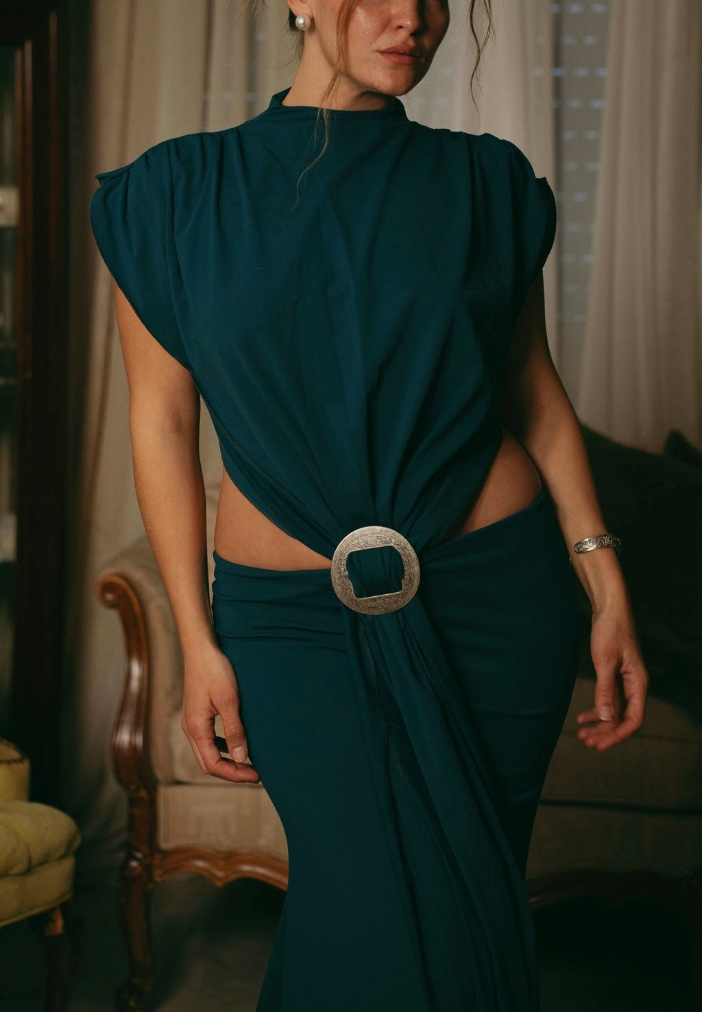 OSHKA Drive - Belt Dress - Dark Teal - IMG_1691.JPG